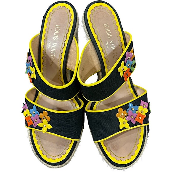 Louis Vuitton LV Monogram Canvas Espadrilles - Black Sandals - Picture 2 of 7